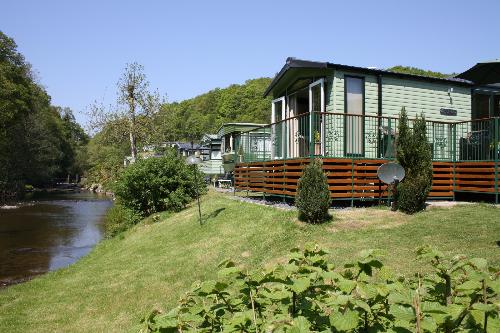 Swift Chamonix riverside at Clywedog Caravan Park